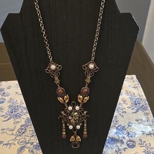 Vintage Gold and Brown Pendant Necklace